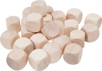 25 x cubes en bois vierges Gico vierges 16 mm naturel 5964
