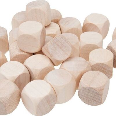 25 x Gico cubos de madera en blanco en blanco 16 mm natural 5964