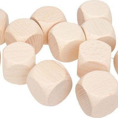 12 dadi in bianco Gico, dadi in legno naturale con lunghezza del bordo di 25 mm - dadi di preghiera 5968