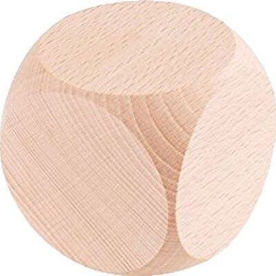 1 x dados en blanco, dados de madera en blanco, 60 mm 5975