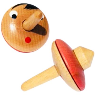 1 x Pinocchio wooden spinning top 6465
