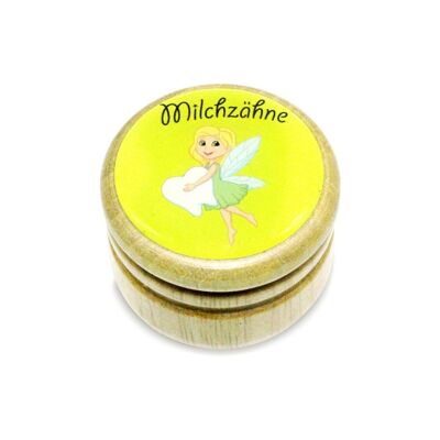 Milk tooth box tooth fairy tooth box milk teeth picture box made of wood with screw cap 44 mm ( tooth fairy ) - 7015