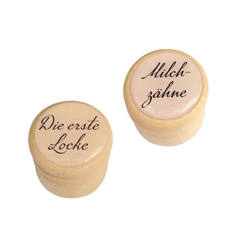 Erste Locke Dose Classic Holz Holzdose Bilderdose  Ø  35 mm - 7022