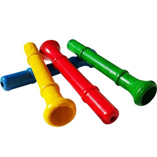 Trompete - Pfeife aus Holz - einzeln - 7940