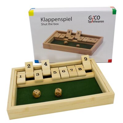 GICO flap game / Shut the box made of wood. The well-known parlor game for young and old 7954