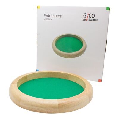 GICO dice plate / dice board round and large made of wood diameter 30 cm H 3.5 cm 7955