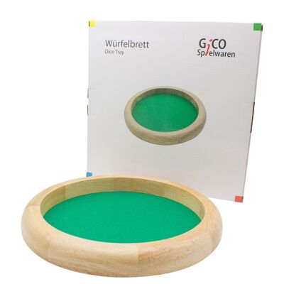 GICO dice plate / dice board round and large made of wood diameter 30 cm H 3.5 cm 7955