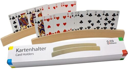 GICO Kartenhalter Spielkartenhalter  aus Holz Länge 33 cm - 2er Set - 7956