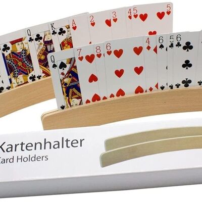 GICO Kartenhalter Spielkartenhalter  aus Holz Länge 33 cm - 2er Set - 7956