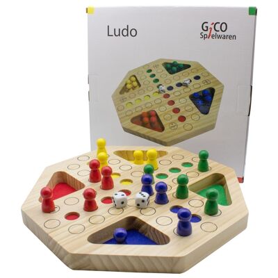 GICO Ludo XL fabricado en madera. El conocido juego de salón para jóvenes y mayores 7957