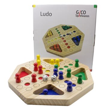 GICO Ludo XL en bois. Le célèbre jeu de société pour petits et grands 7957