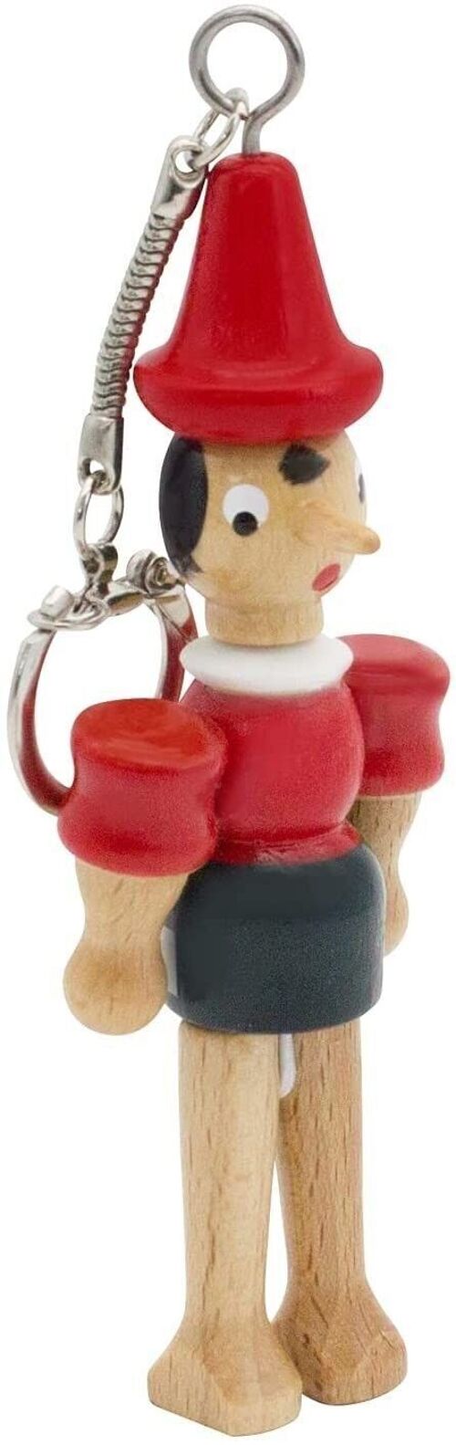 Pinocchio aus Holz, 10 cm, Schlüsselanhänger - 9029