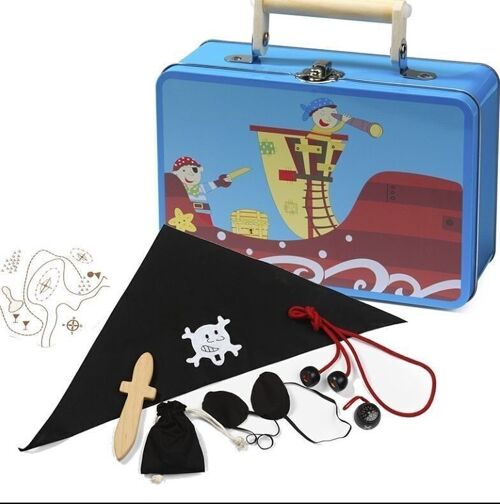 Piraten Verkleidung im Koffer aus Metall für Kinder - 22084