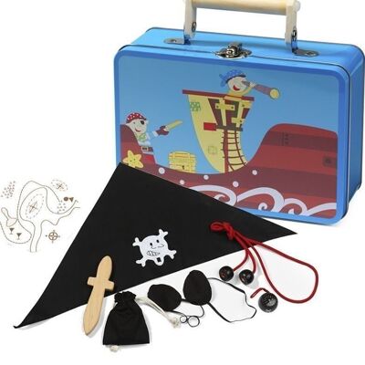 Piraten Verkleidung im Koffer aus Metall für Kinder - 22084