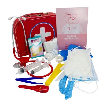 Mallette de médecin pour enfants GICO mallette de médecin mallette de médecin, 26 pièces avec de nombreux accessoires et stéthoscope fonctionnel 37352 1