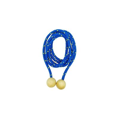 GICO corde à sauter en bois, corde colorée, 250 cm, balles en bois corde à sauter corde à sauter corde à sauter - qualité fabriquée en Allemagne - 3007 bleu