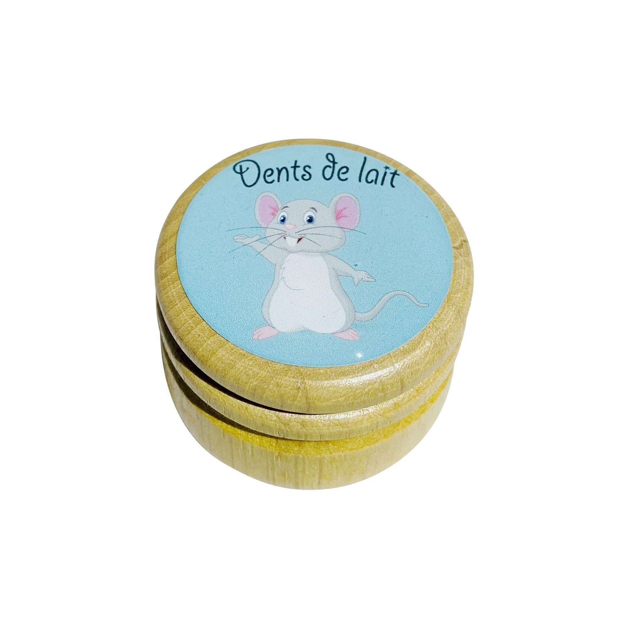 GICO Boite à dents de lait en bois pour en diversi modelli pour garçons et filles avec couvercle à vis de 45 mm (Souris) 7012F