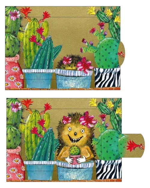 Lebende Karte Kaktus, hochwertige Lamellen-Postkarte