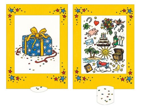 Lebende Karte Wünsche, hochwertige Lamellen-Postkarte / Geburtstag