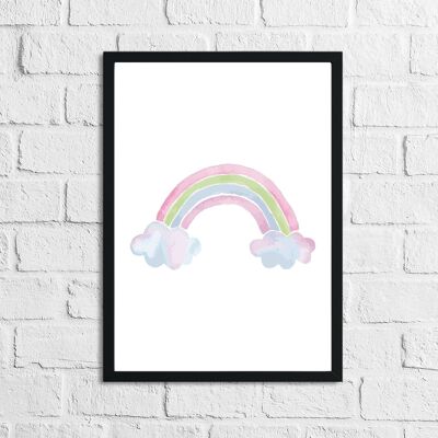 Regenbogen Aquarell Kinderzimmer Druck A5 Hochglanz