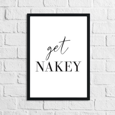 Get Nakey Bathroom Print A5 Normal