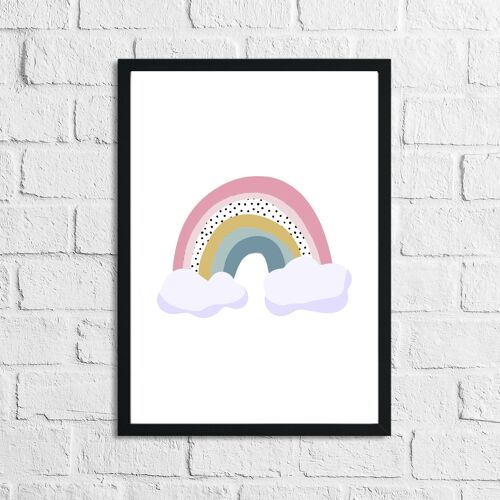 Rainbow Cloud Nursery Childrens Room Print A3 High Gloss