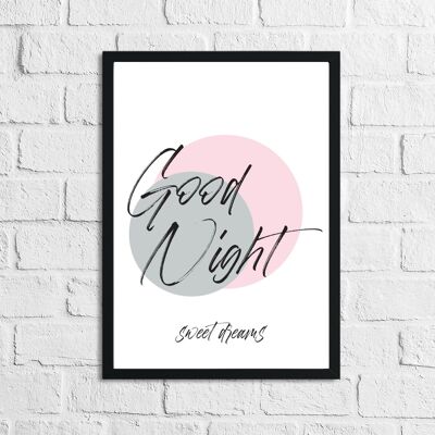 Goodnight Sweet Dreams Childrens Room Print A5 Normal