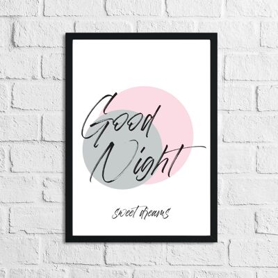 Buenas noches, dulces sueños, habitación infantil, impresión A4 de alto brillo
