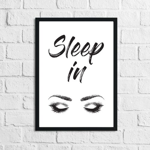 Sleep In Eyelashes 2 Bedroom Simple Print A5 High Gloss