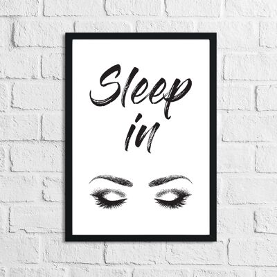 Sleep In Eyelashes 2 Bedroom Simple Print A3 High Gloss