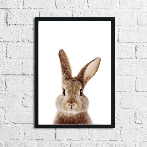 Rabbit Animal Woodlands Nursery Childrens Room Print A5 High Gloss