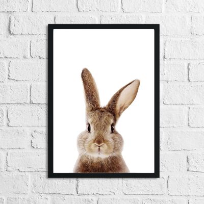 Rabbit Animal Woodlands Nursery Childrens Room Print A4 High Gloss