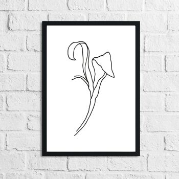 Flower 2 Simple Line Work Bedroom Print A2 Haute Brillance