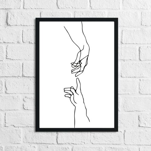 Adams Touching Hands Line Work Print A5 Normal