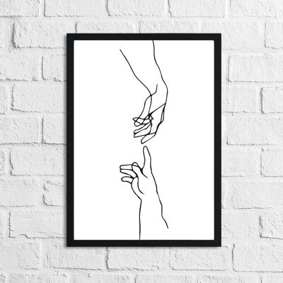 Adams Touching Hands Line Work Print A5 High Gloss