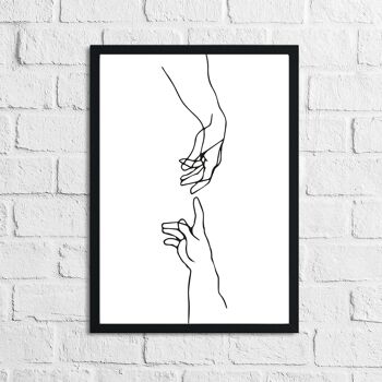 Adams Touching Hands Line Work Print A5 Haute Brillance 1