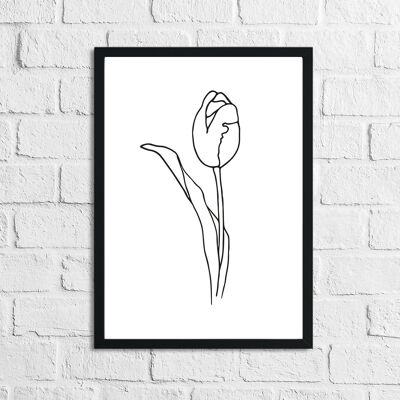 Flower 4 Simple Line Lavoro Camera da letto Stampa A2 Normale