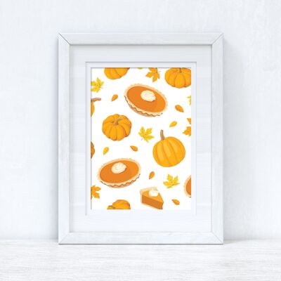 Autumn Pumpkin Pies Autumn Seasonal Home Print A2 de alto brillo