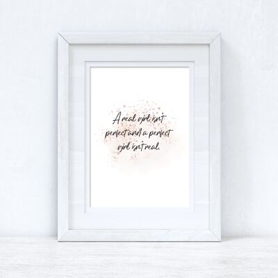 A Real Girl Rose Gold Inspirational Home Print A5 de alto brillo