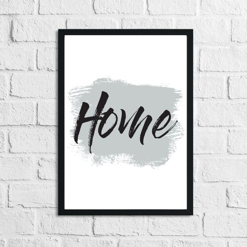 Home Grey Brush Simple Home Print A4 High Gloss