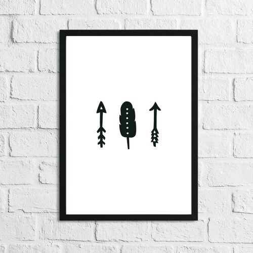 Scandinavian Arrows Childrens Nursery Bedroom Print A3 Normal