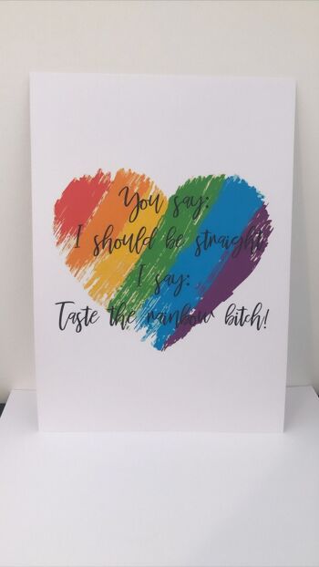 Pride Taste The Rainbow Inspirational Home Quote Print A3 Normal