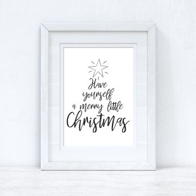 Star Have Yourself A Merry Christmas Seasonal Home Print A5 de alto brillo