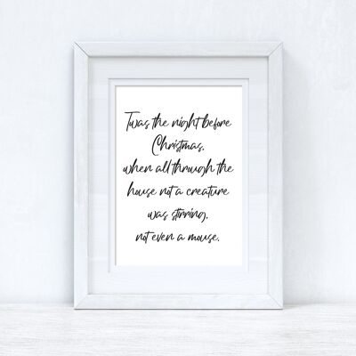 Twas The Night Before Christmas Seasonal Home Print A3 High Gloss