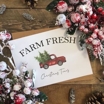 Farm Fresh Christmas Trees Christmas Seasonal Home Print A6 Normal 3