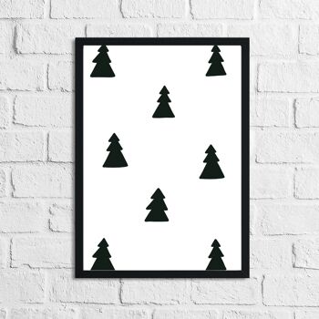 Scandinave Forest Tree Pattern Childrens Nursery Bedroom P A5 Normal