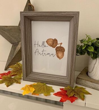 Hello Autumn Acorn Autumn Seasonal Home Print A4 Haute Brillance 3