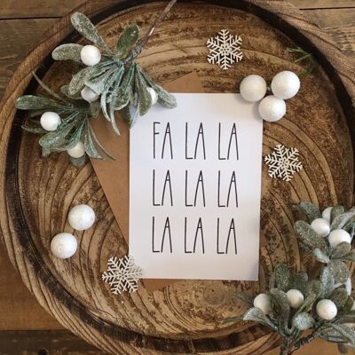 Fa La La La Christmas Seasonal Home Print A2 Haute Brillance