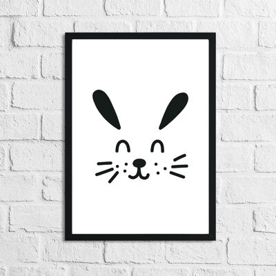 Lapin scandinave Chambre d'enfant pour chambre d'enfant Impression A4 haute brillance