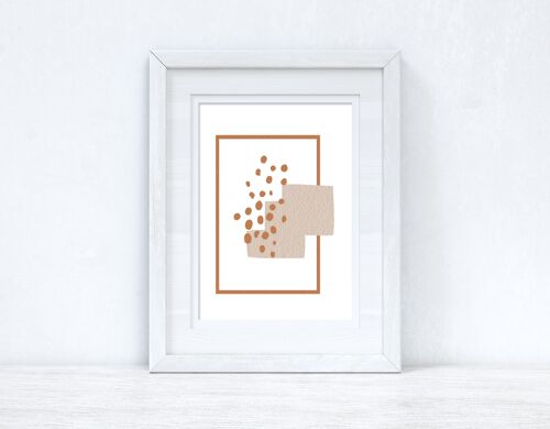 Beige Terracotta Brown Abstract 4 Colour Shapes Home Print A5 High Gloss